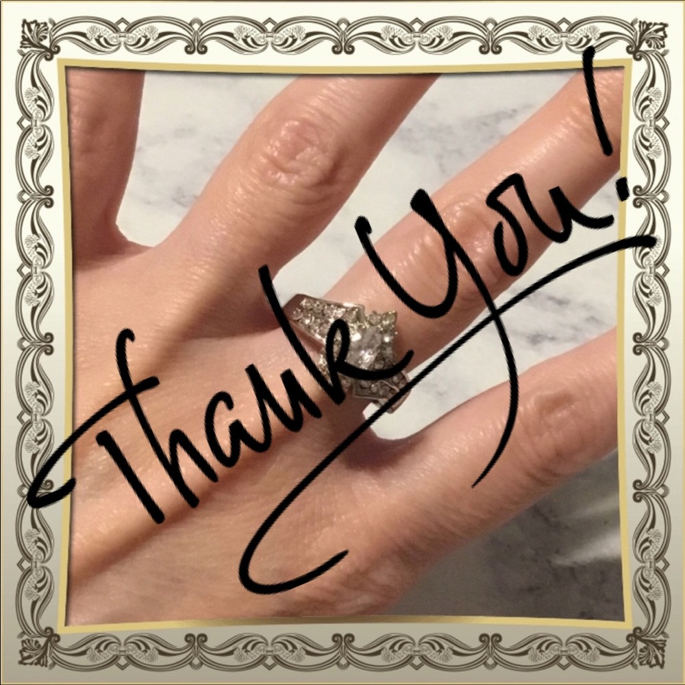 White Crystal Anniversary Style Ring